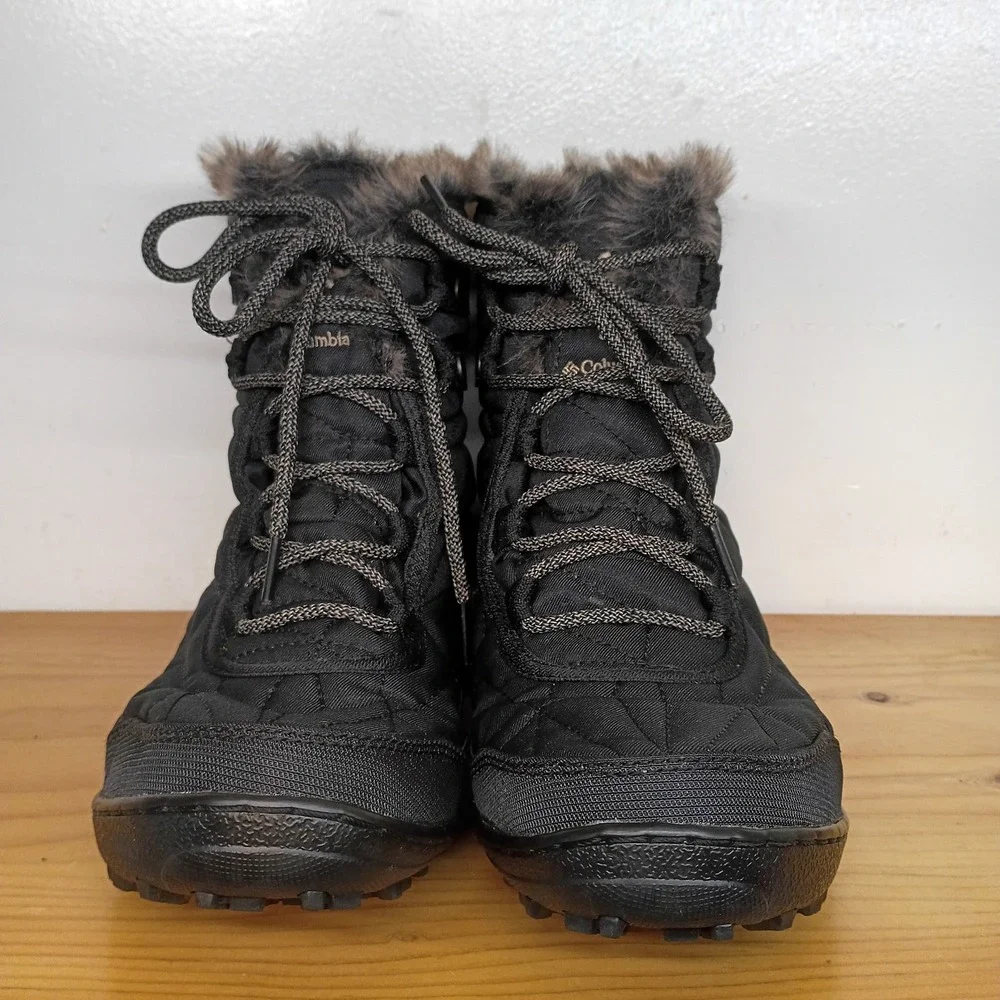 Columbia Women's Minx Shorty III Winter Boots Black Waterproof Omni-Heat Size 9